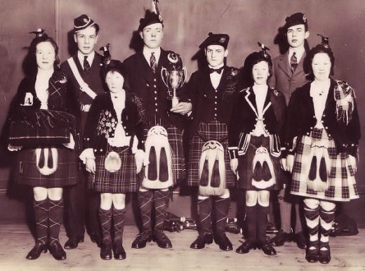 Prize winners at a Band Piping & Dancing Competition